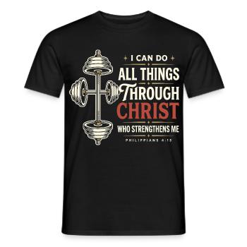 Christliche Stärke Philippians 4:13 - Männer T-Shirt - Schwarz - Vorne - AI Model Male 178 light (178cm)