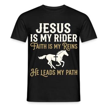 Jesus ist mein Reiter Glauben - Männer T-Shirt - Schwarz - Vorne - AI Model Male 178 light (178cm)