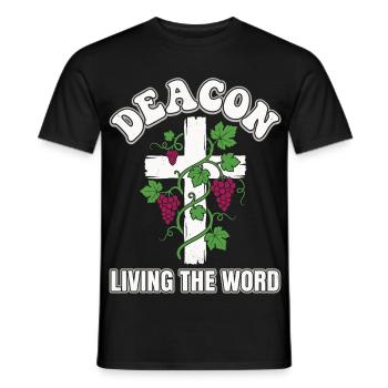 Church Religious Deacon Cross Christian - Men's T-Shirt - black - Front - AI Model Male 178 light (178cm)
