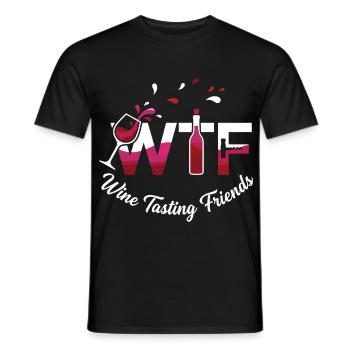 Wine Tasting Friends Graphic - Men's T-Shirt - black - Front - AI Model Male 178 light (178cm)