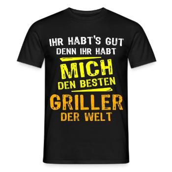 Griller Gift - Men's T-Shirt - black - Front - AI Model Male 178 light (178cm)