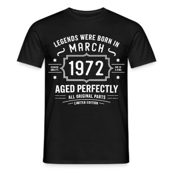 Legendary since March 54, 1972 Birthday March 1972 - Men's T-Shirt - black - Front - AI Model Male 178 light (178cm)