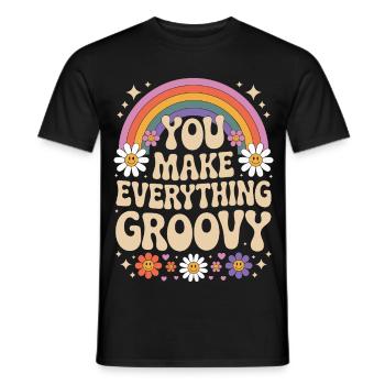You Make Everything Groovy - Retro Rainbow - Männer T-Shirt - Schwarz - Vorne - AI Model Male 178 light (178cm)