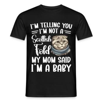 Scottish Fold Mom Kostüm Katzenliebhaber Plüschtier - Männer T-Shirt - Schwarz - Vorne - AI Model Male 178 light (178cm)