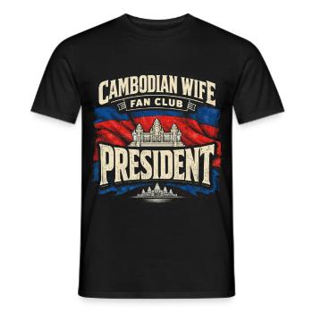 Cambodge Cambodgiens - T-shirt homme - noir - Devant - AI Model Male 178 light (178cm)