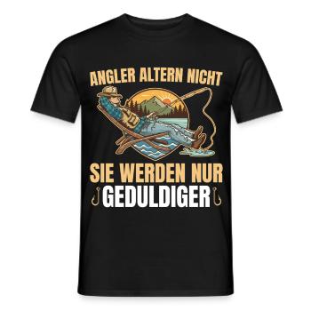 Angler Altern Nicht Fischerei - Männer T-Shirt - Schwarz - Vorne - AI Model Male 178 light (178cm)