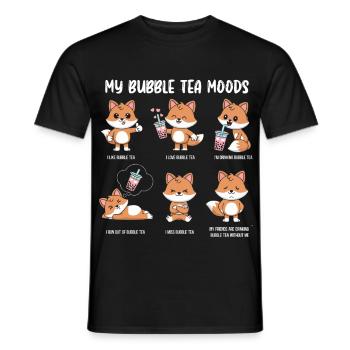 Fox Bubble Tea Meme - Men's T-Shirt - black - Front - AI Model Male 178 light (178cm)