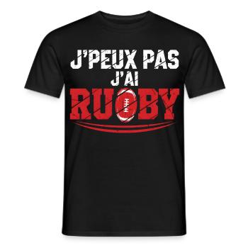 J’peux pas j’ai Rugby - T-shirt homme - noir - Devant - AI Model Male 178 light (178cm)