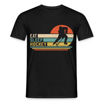 Eishockey Hockey  - Men's T-Shirt - black - Front - AI Model Male 178 light (178cm)
