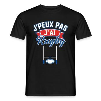 Ich kann nicht, ich habe Rugby - Männer T-Shirt - Schwarz - Vorne - AI Model Male 178 light (178cm)