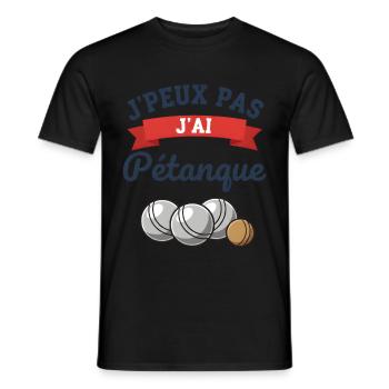 I can't I played pétanque - Men's T-Shirt - black - Front - AI Model Male 178 light (178cm)