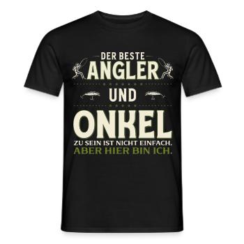 Anglers & Uncles Not Easy Here I Am Fishing - Men's T-Shirt - black - Front - AI Model Male 178 light (178cm)