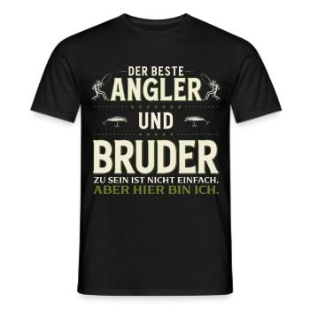 Angler Bruder Nicht einfach. Hier bin ich Angeln - Männer T-Shirt - Schwarz - Vorne - AI Model Male 178 light (178cm)