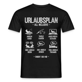 Plan de vacances de pêche Boy Pêcheur en Norvège - T-shirt homme - noir - Devant - AI Model Male 178 light (178cm)