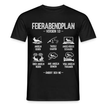Plan de pêche après le travail de Pêche Homme Pêcheur - T-shirt homme - noir - Devant - AI Model Male 178 light (178cm)