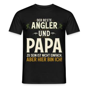 Pêcheur et papa : pas facile, me voilà en train de pêcher - T-shirt homme - noir - Devant - AI Model Male 178 light (178cm)