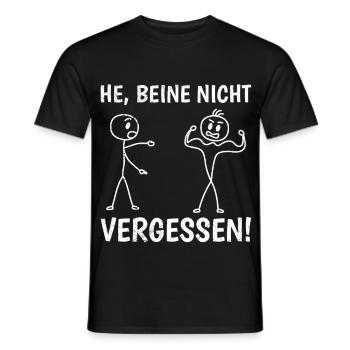 Strichmännchen BEINE NICHT VERGESSEN Lustiges - Männer T-Shirt - Schwarz - Vorne - AI Model Male 178 light (178cm)