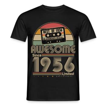 Cadeau de 70e anniversaire Vintage 1956 Rétro - T-shirt homme - noir - Devant - AI Model Male 178 light (178cm)