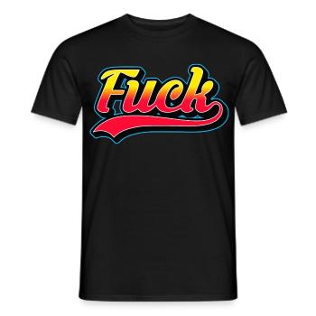 F-Wort-Retro-Logo - Männer T-Shirt - Schwarz - Vorne - AI Model Male 178 light (178cm)
