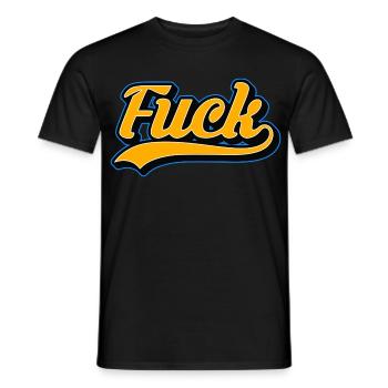 F-Word Retro Script - Men's T-Shirt - black - Front - AI Model Male 178 light (178cm)