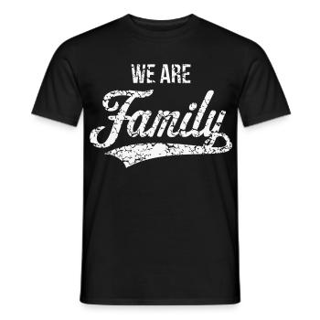Nous sommes une famille (Famille Père Mère / Vintage / F) - T-shirt homme - noir - Devant - AI Model Male 178 light (178cm)