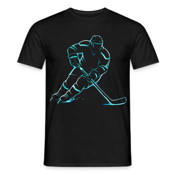 Eishockey Junge Spieler Geschenk - Männer T-Shirt - Schwarz - Vorne - AI Model Male 178 light (178cm)