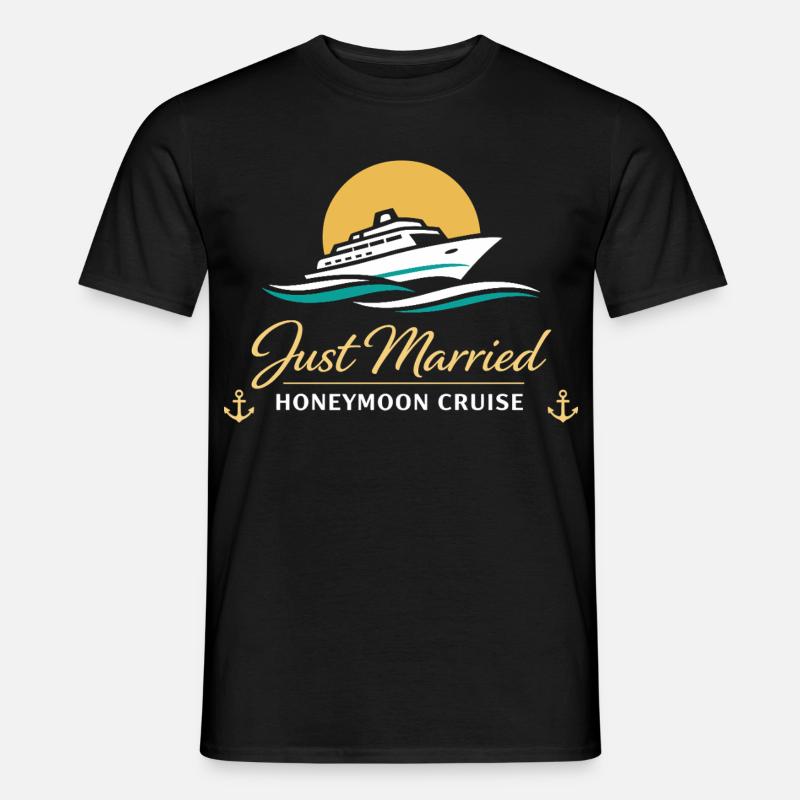 Honeymoon Just Married Gift Couples - Men's T-Shirt - black