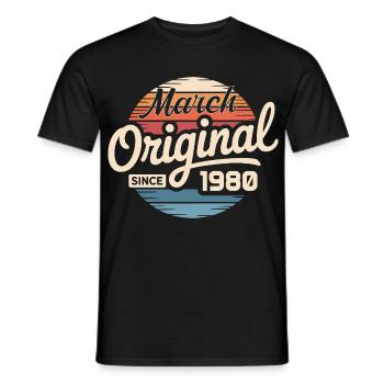 Légendaire depuis mars 1980 - T-shirt homme - noir - Devant - AI Model Male 178 light (178cm)