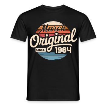 Legendary since march 1984 - Men's T-Shirt - black - Front - AI Model Male 178 light (178cm)