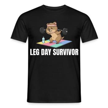 Leg Day Survivor Quokka Workout - Männer T-Shirt - Schwarz - Vorne - AI Model Male 178 light (178cm)