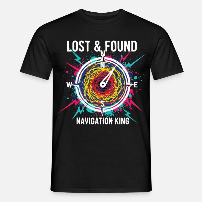 Lost & Found Compass Navigation King - Men's T-shirt - black