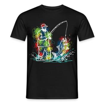 Fischerlegende Fischerfisch - Männer T-Shirt - Schwarz - Vorne - AI Model Male 178 light (178cm)