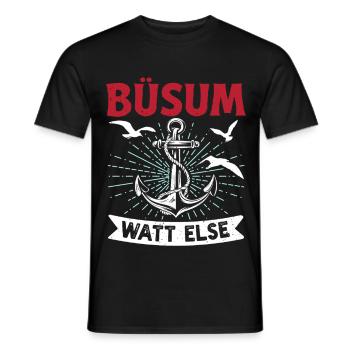 Nordsee Urlaub BÜSUM WATT SONST Lustiges - Männer T-Shirt - Schwarz - Vorne - AI Model Male 178 light (178cm)