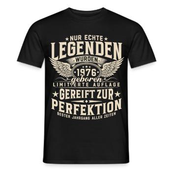 Des légendes sont nées en 1976 - T-shirt homme - noir - Devant - AI Model Male 178 light (178cm)