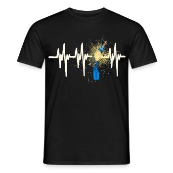 Fallas de Valencia Battement de cœur - T-shirt homme - noir - Devant - AI Model Male 178 light (178cm)