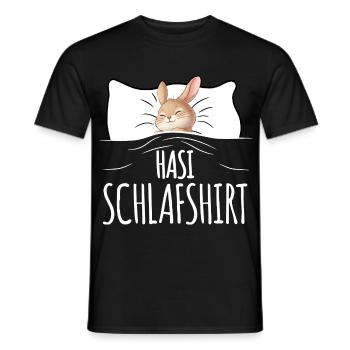 Hasi Schlafshirt schwarz - Männer T-Shirt - Schwarz - Vorne - AI Model Male 178 light (178cm)