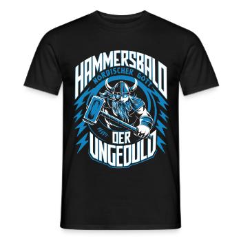 Hammersbald Nordischer Gott der Ungeduld - Männer T-Shirt - Schwarz - Vorne - AI Model Male 178 light (178cm)