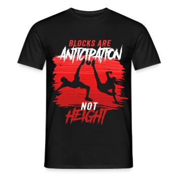 Les blocs Sepak Takraw sont l’anticipation - T-shirt homme - noir - Devant - AI Model Male 178 light (178cm)