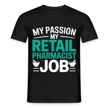 Retail Pharmacist My Passion My Pharmacy Care - Men's T-Shirt - black - Front - AI Model Male 178 light (178cm)