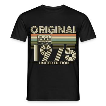 Original 1975 Hits Cassette Retro - T-shirt homme - noir - Devant - AI Model Male 178 light (178cm)