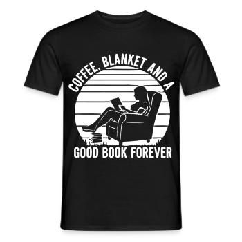 Livre de la Couverture à Café - T-shirt homme - noir - Devant - AI Model Male 178 light (178cm)