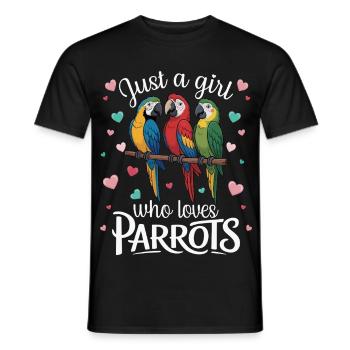 Trois perroquets Ara Amoureux des perroquets Tropical - T-shirt homme - noir - Devant - AI Model Male 178 light (178cm)