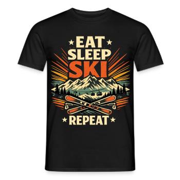 Un Bonus de ski Manger Sommeil Répé - T-shirt homme - noir - Devant - AI Model Male 178 light (178cm)