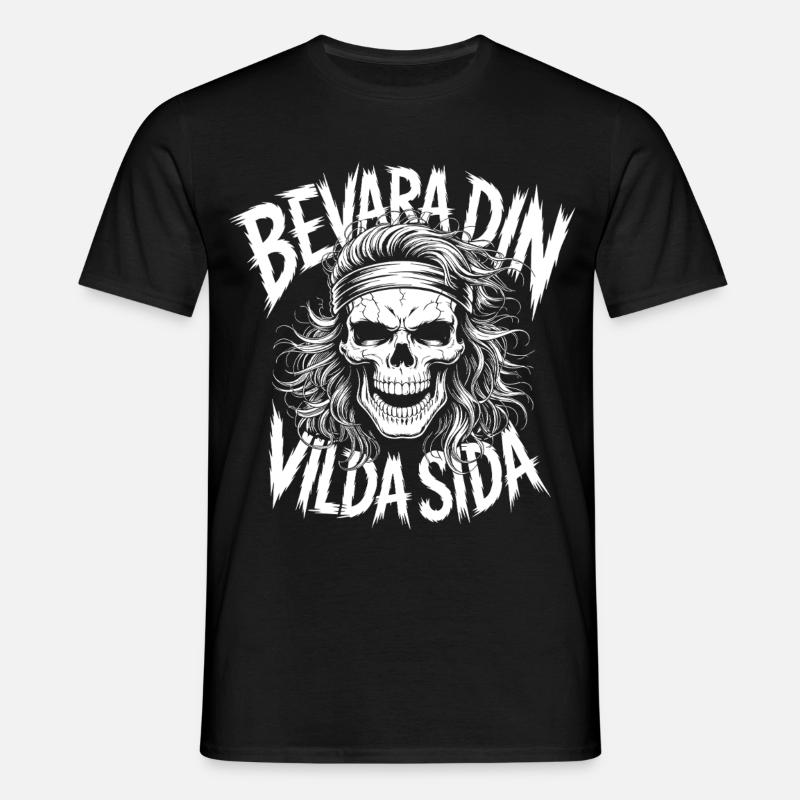 Vild Side-kranium - T-shirt til herrer - sort