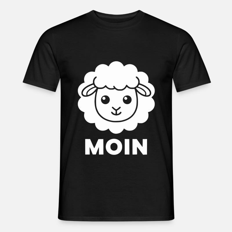 Schaf Moin Minimal Illustration - Männer T-Shirt - Schwarz
