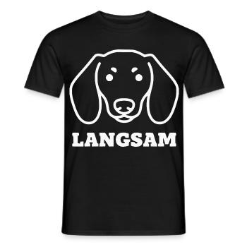 Langsamer Dackel Hund Linienstil - Männer T-Shirt - Schwarz - Vorne - AI Model Male 178 light (178cm)