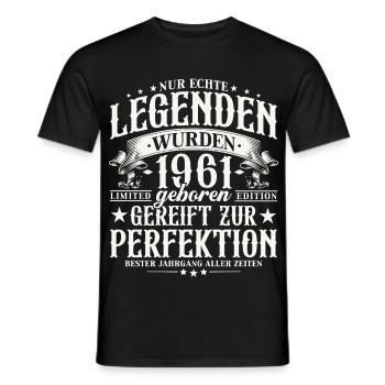 Cadeau d’anniversaire Vintage Born Legends 1961 - T-shirt homme - noir - Devant - AI Model Male 178 light (178cm)
