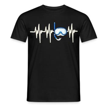 Heartbeat Diver - Men's T-Shirt - black - Front - AI Model Male 178 light (178cm)