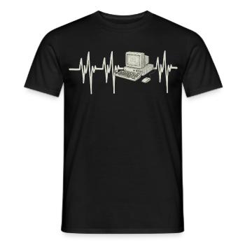 Heartbeat Computer - Männer T-Shirt - Schwarz - Vorne - AI Model Male 178 light (178cm)
