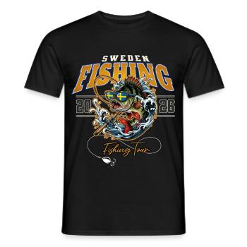 Sweden Fishing Trip 2026 - Men's T-Shirt - black - Front - AI Model Male 178 light (178cm)